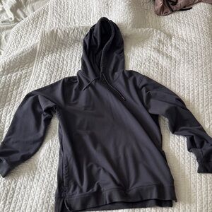 Cuts split-hem hoodie, slate grey color size large.